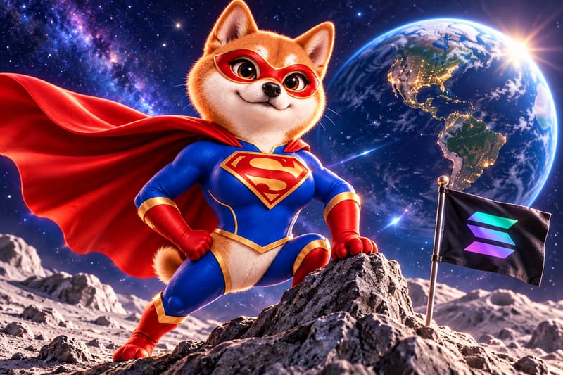 Super Intelligence Inu standing on the moon